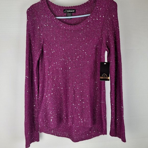 NEW Jordache Purple Sweater with Sequins Girls - Picture 1 of 9